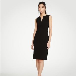 Split-Neck Sheath Dress in Seasonless Stretch